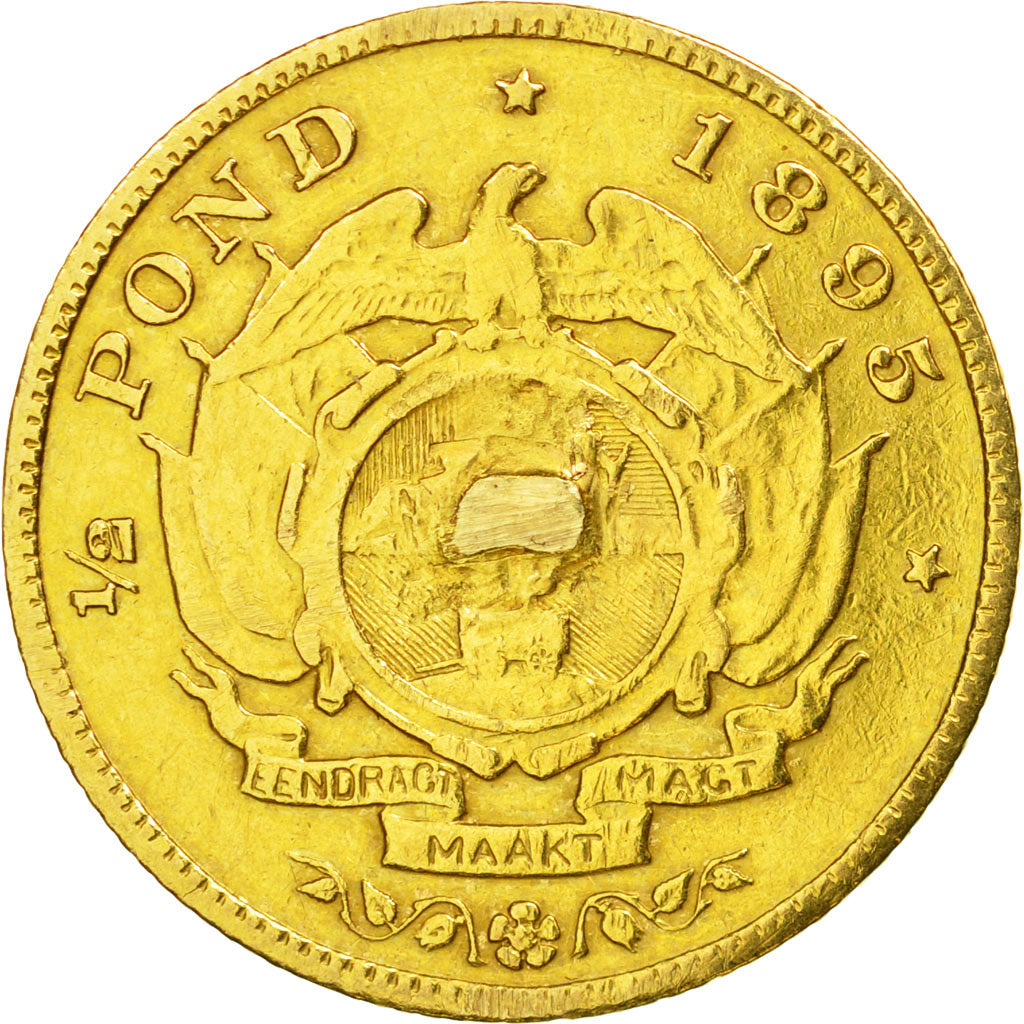 Coin, South Africa, Pond, Een, 1895, Pretoria, VF(30-35), Gold, KM:10.2