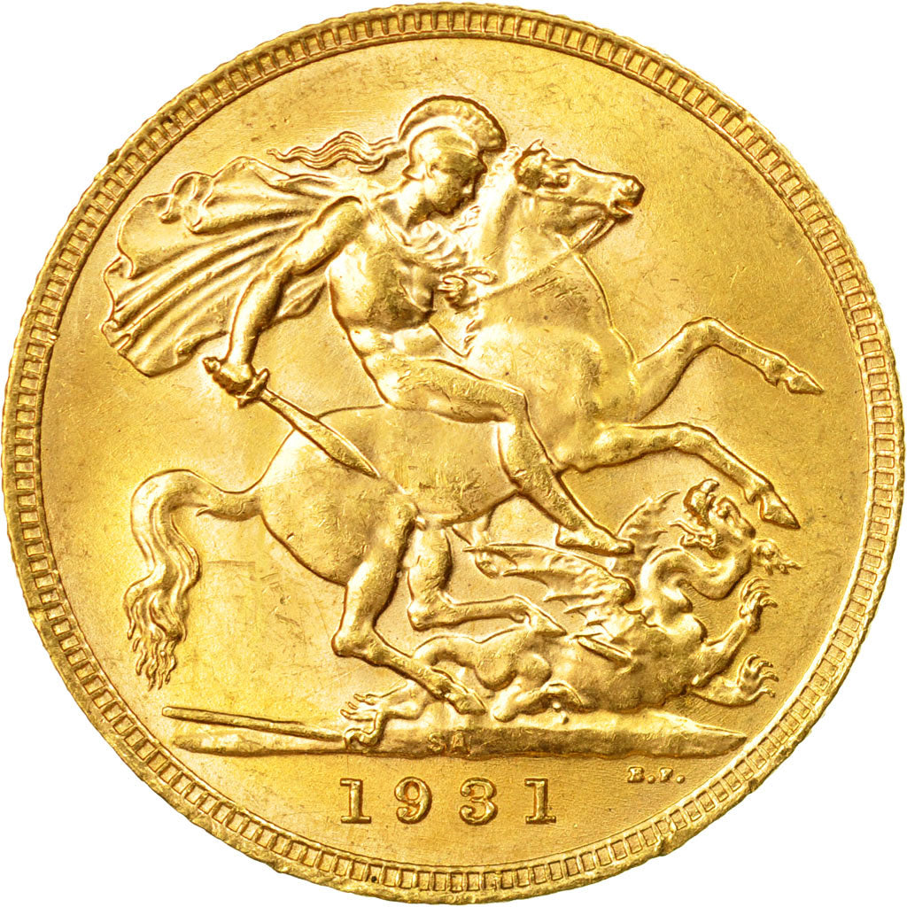 Coin, South Africa, George V, Sovereign, 1931, Pretoria, AU(55-58), Gold, KM:A22
