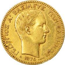 Coin, Greece, George I, 20 Drachmai, 1876, Paris, AU(50-53), Gold, KM:49