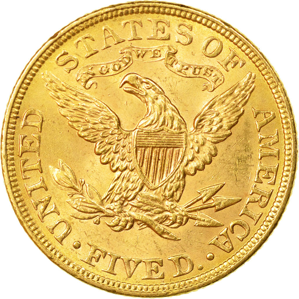Monnaie, États-Unis, Coronet Head, $5, 1900, Philadelphia, TTB, KM 101
