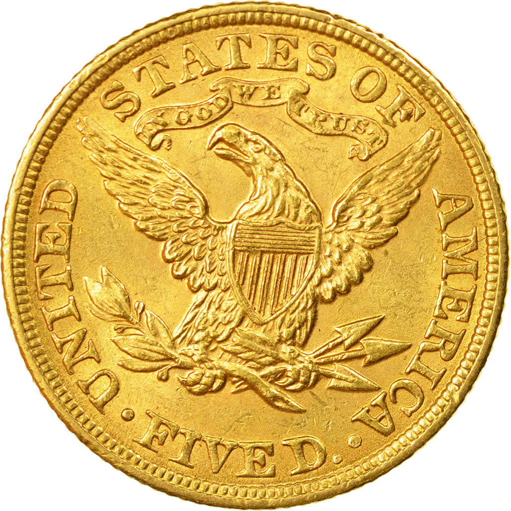 Moneda, Estados Unidos, Coronet Head, $5,1899, Philadelphia, MBC+, KM 101