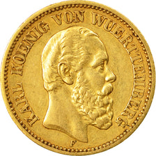 Munten, Duitse staten, WURTTEMBERG, Karl I,20 Mark,1872,Freudenstadt, ZF+,KM 622