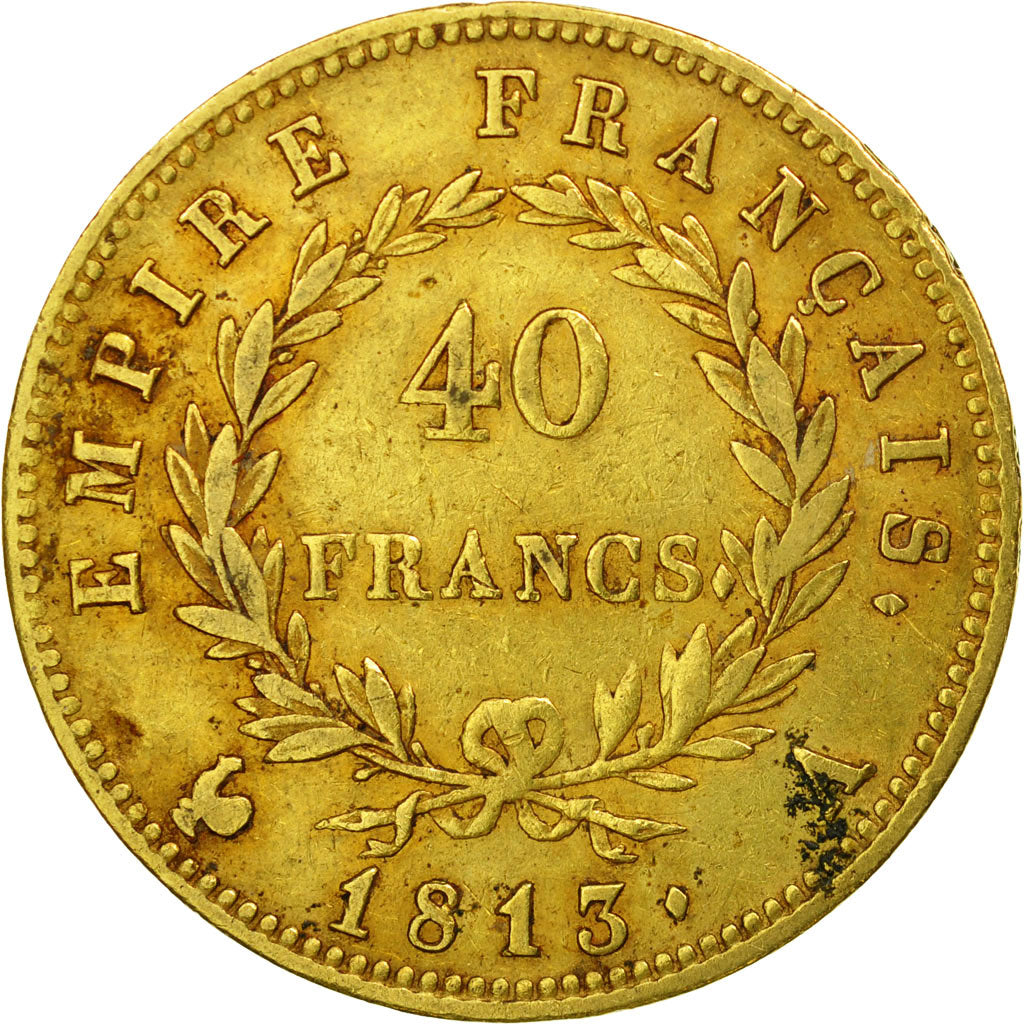 Coin, France, Napoléon I, 40 Francs, 1813, Paris, EF(40-45), Gold, KM:696.1