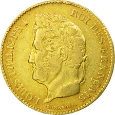 Coin, France, Louis-Philippe, 40 Francs, 1834, Bayonne, EF(40-45), Gold,KM 747.3