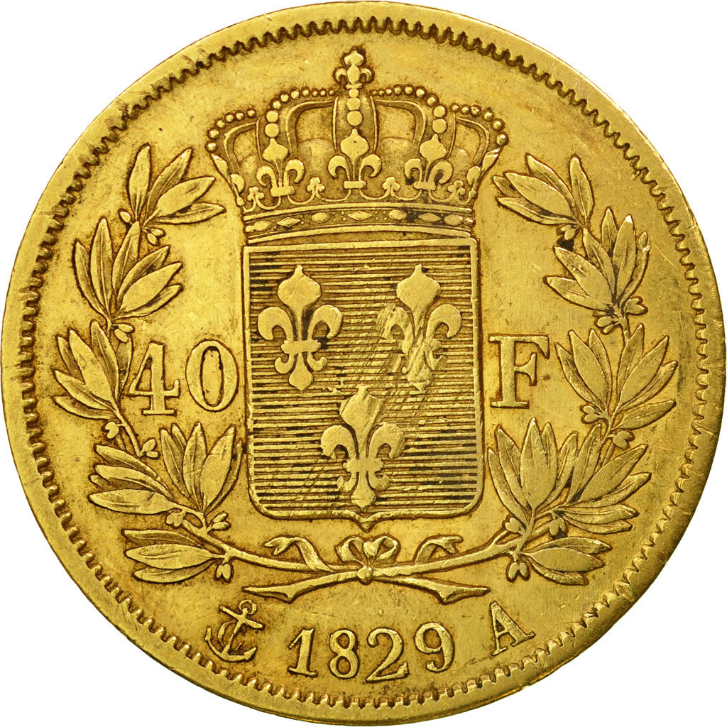 Coin, France, Charles X, 40 Francs, 1829, Paris, EF(40-45), Gold, KM:721.1