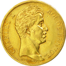 Moneta, Francia, Charles X, 40 Francs, 1828, Paris, BB, Oro, KM:721.1