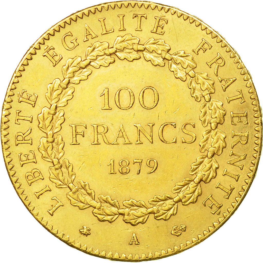Munten, Frankrijk, Génie, 100 Francs, 1879, Paris, ZF+, Goud, KM:832