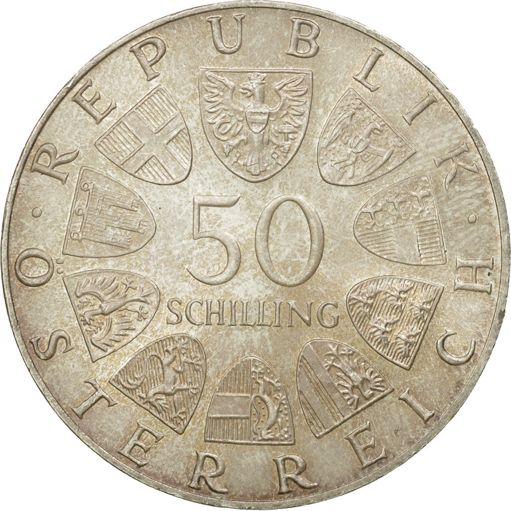 Coin, Austria, 50 Schilling, 1973, AU(55-58), Silver, KM:2917