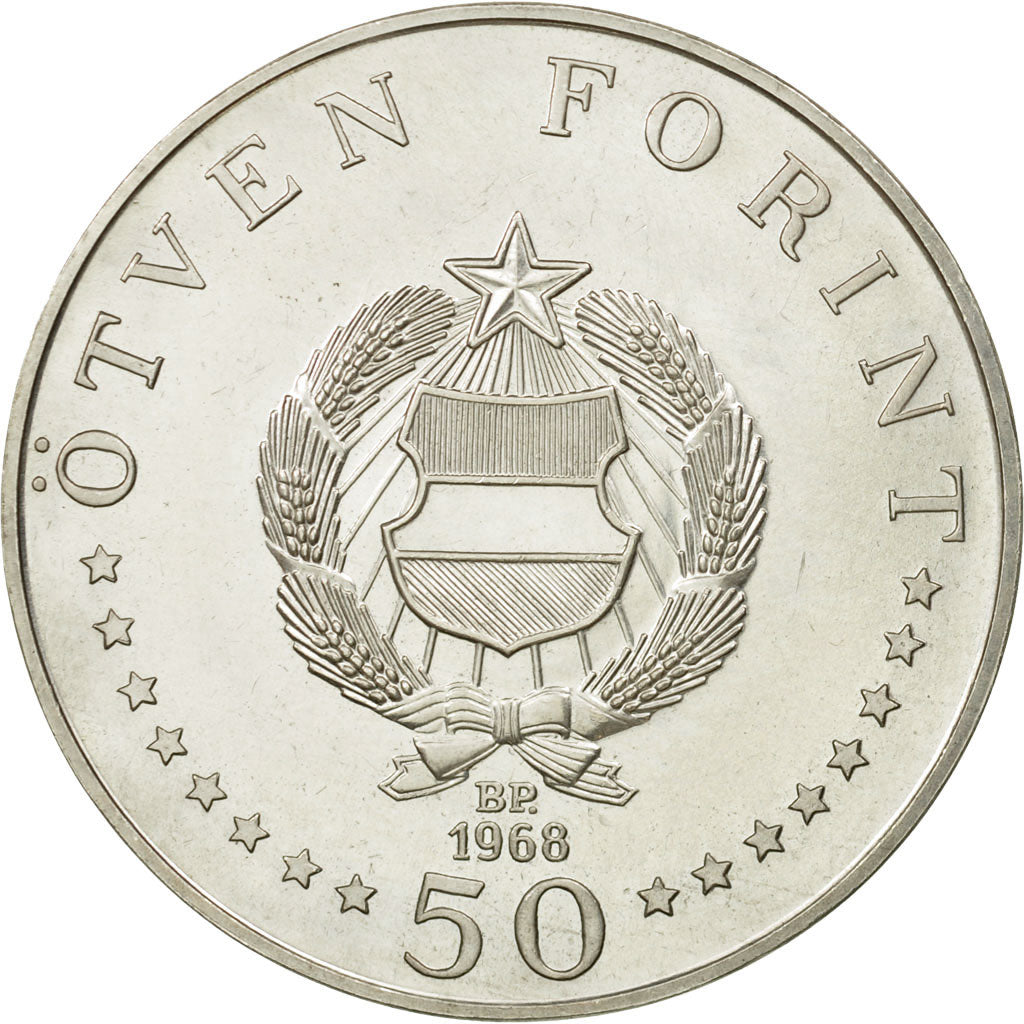 Coin, Hungary, 50 Forint, Otven, 1968, MS(60-62), Silver, KM:582