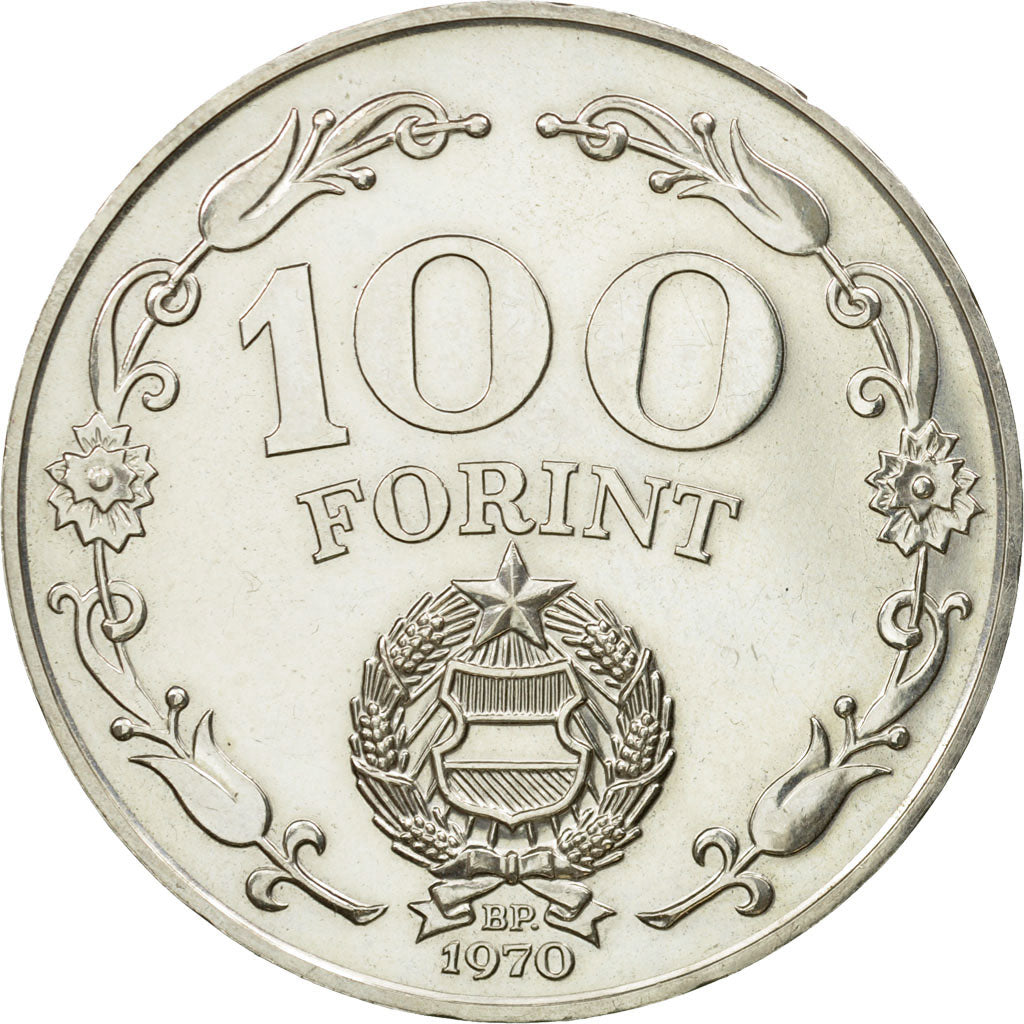 Coin, Hungary, 100 Forint, Szaz, 1970, MS(60-62), Silver, KM:593