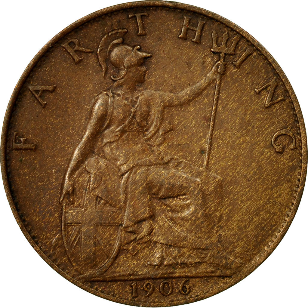 Coin, Great Britain, Edward VII, Farthing, 1906, AU(50-53), Bronze, KM:792