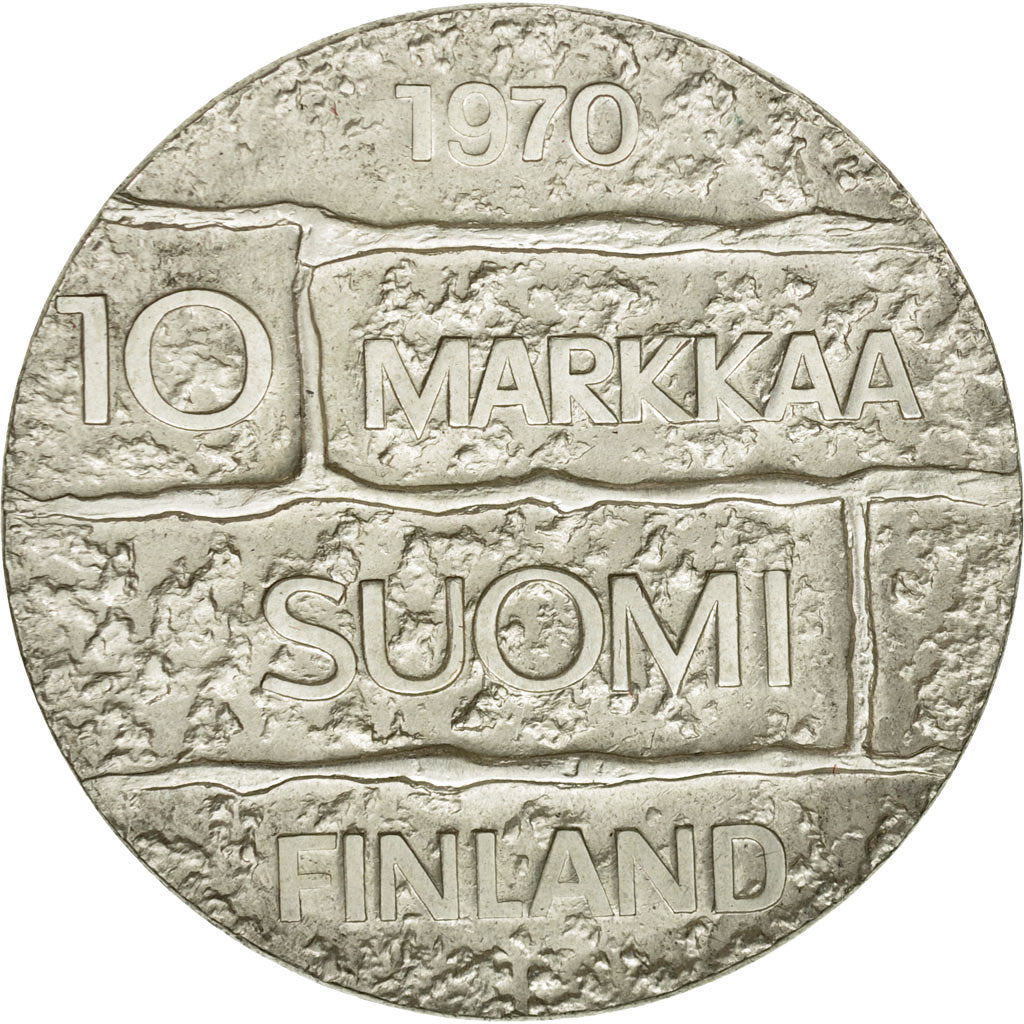 Coin, Finland, 10 Markkaa, 1970, AU(50-53), Silver, KM:51