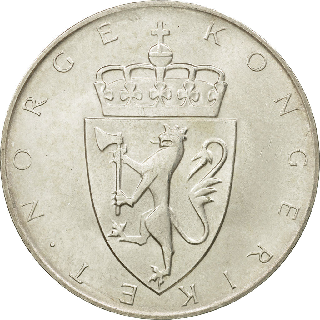 Monnaie, Norvège, Haakon VII, 10 Kroner, 1964, TTB+, Argent, KM:413