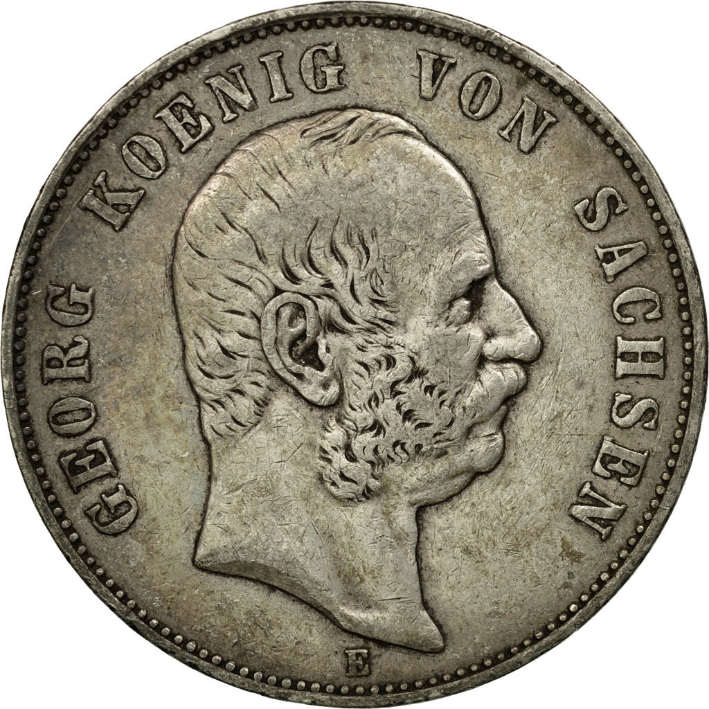 Coin, German States, SAXONY-ALBERTINE, Georg, 5 Mark,1903,Muldenhütten,AU(40-45)