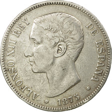 Moneda, España, Alfonso XII, 5 Pesetas, 1875, MBC, Plata, KM:671