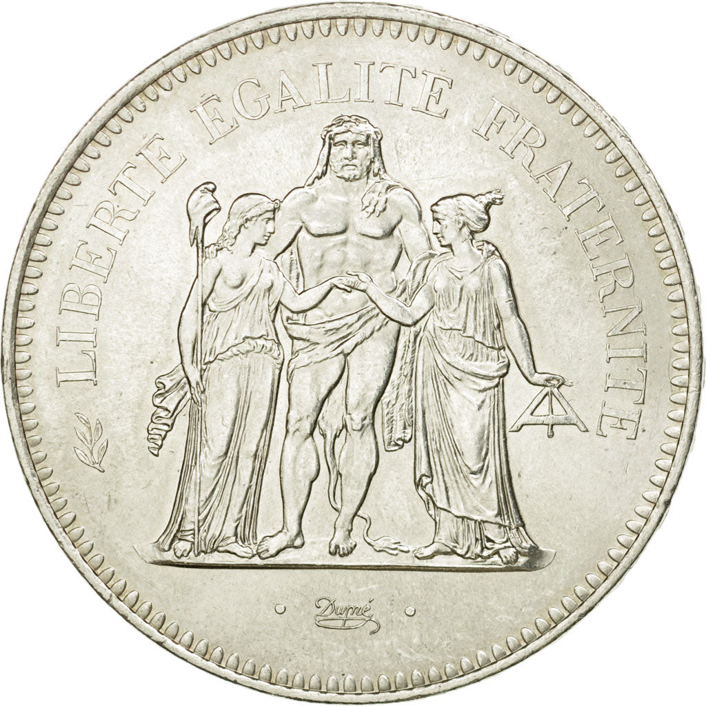 Coin, France, Hercule, 50 Francs, 1876, Paris, AU(55-58), Silver, KM:941.1