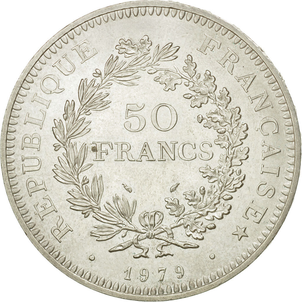 Coin, France, Hercule, 50 Francs, 1979, Paris, AU(55-58), Silver, KM:941.1