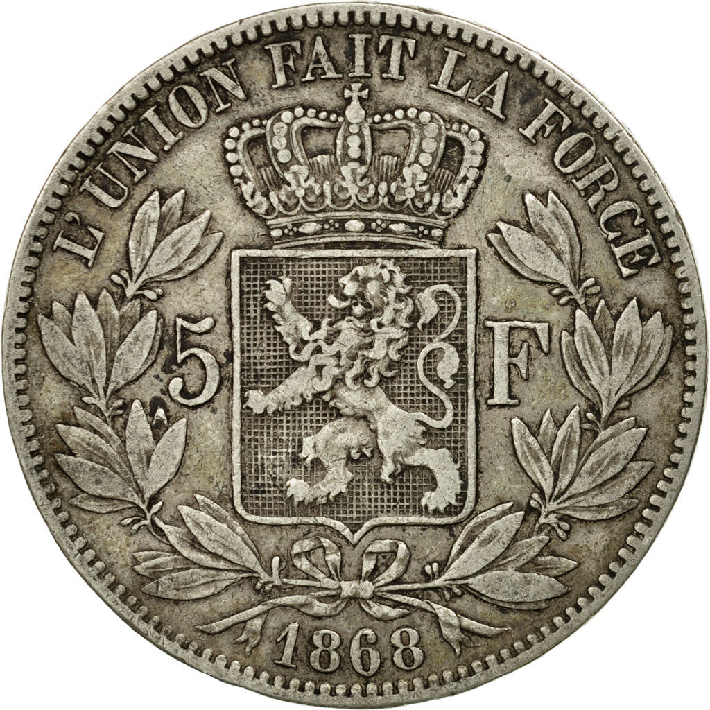 Monnaie, Belgique, Leopold II, 5 Francs, 5 Frank, 1868, TTB, Argent, KM:24