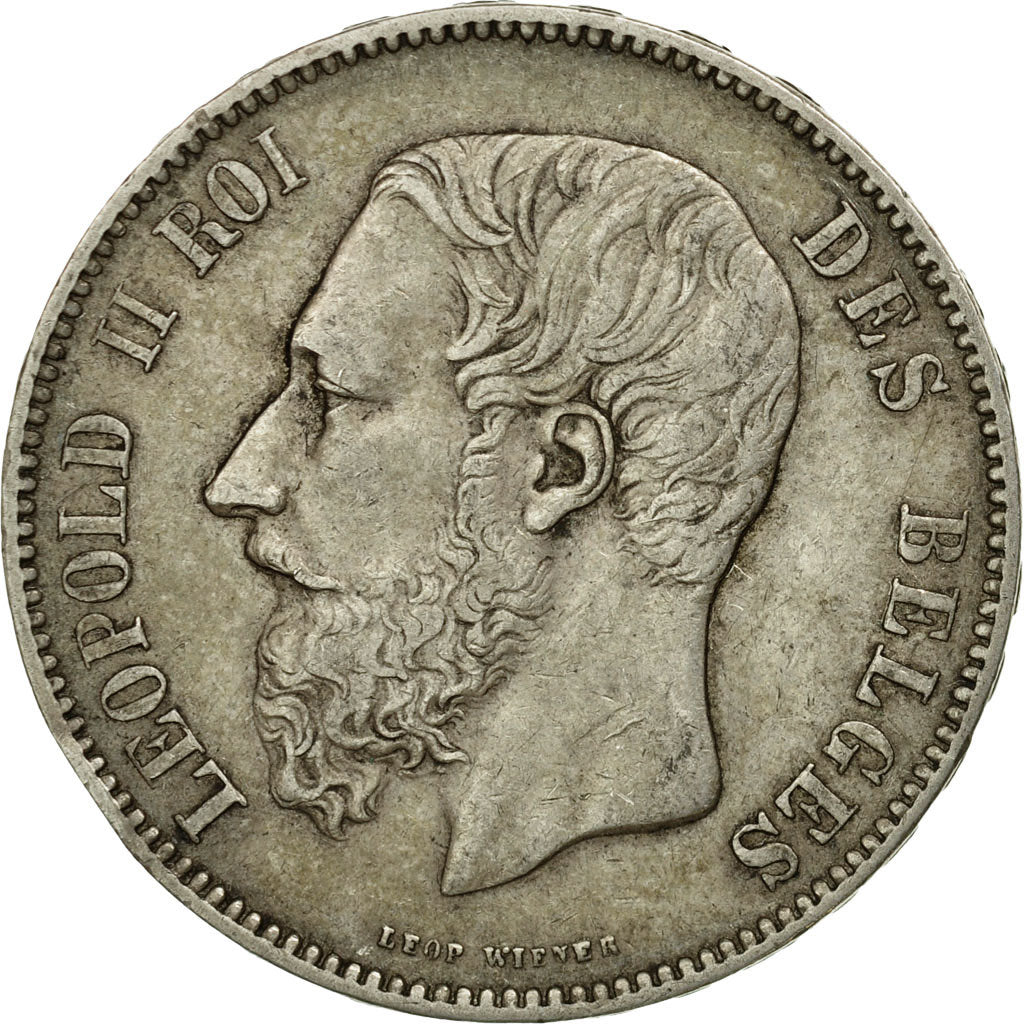 Coin, Belgium, Leopold II, 5 Francs, 5 Frank, 1873, EF(40-45), Silver, KM:24
