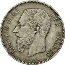 Coin, Belgium, Leopold II, 5 Francs, 5 Frank, 1873, EF(40-45), Silver, KM:24