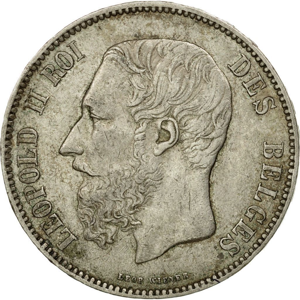 Coin, Belgium, Leopold II, 5 Francs, 5 Frank, 1873, EF(40-45), Silver, KM:24