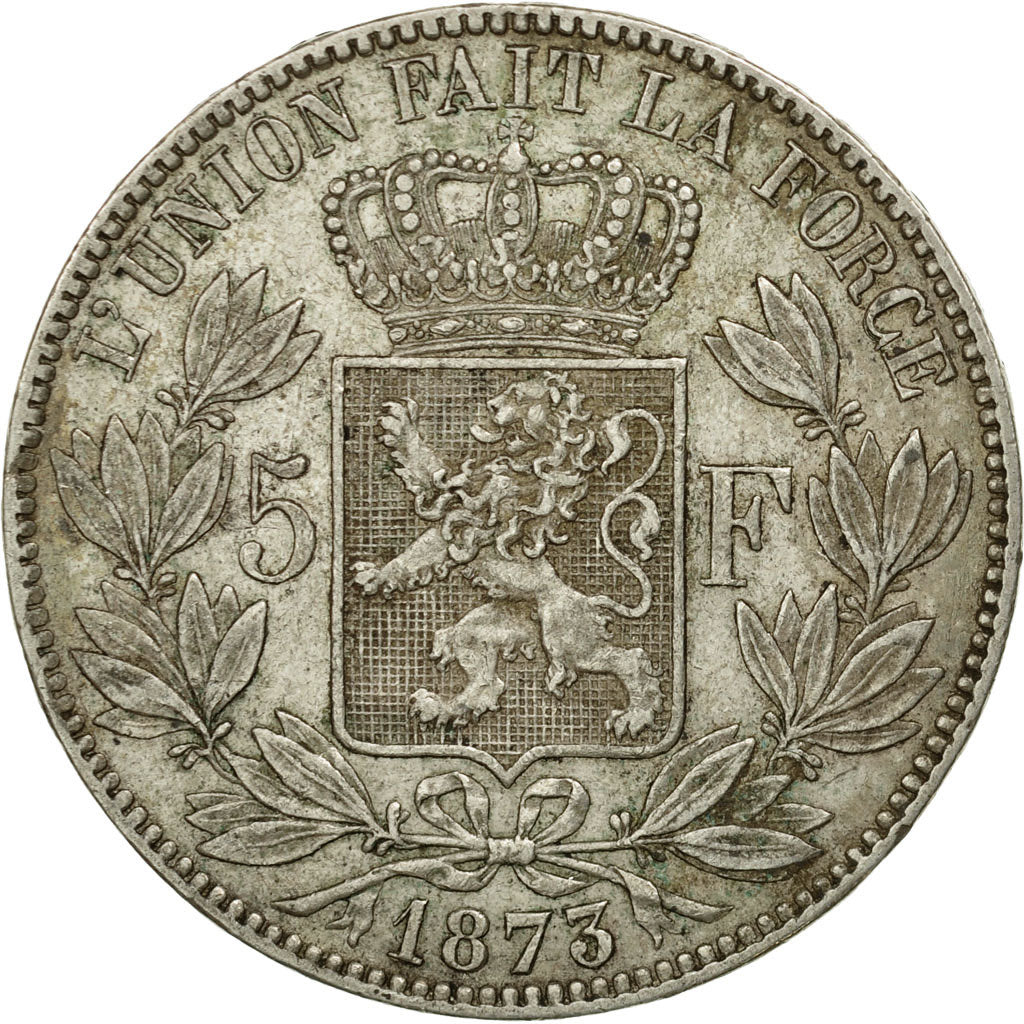 Coin, Belgium, Leopold II, 5 Francs, 5 Frank, 1873, EF(40-45), Silver, KM:24