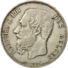 Coin, Belgium, Leopold II, 5 Francs, 5 Frank, 1869, EF(40-45), Silver, KM:24