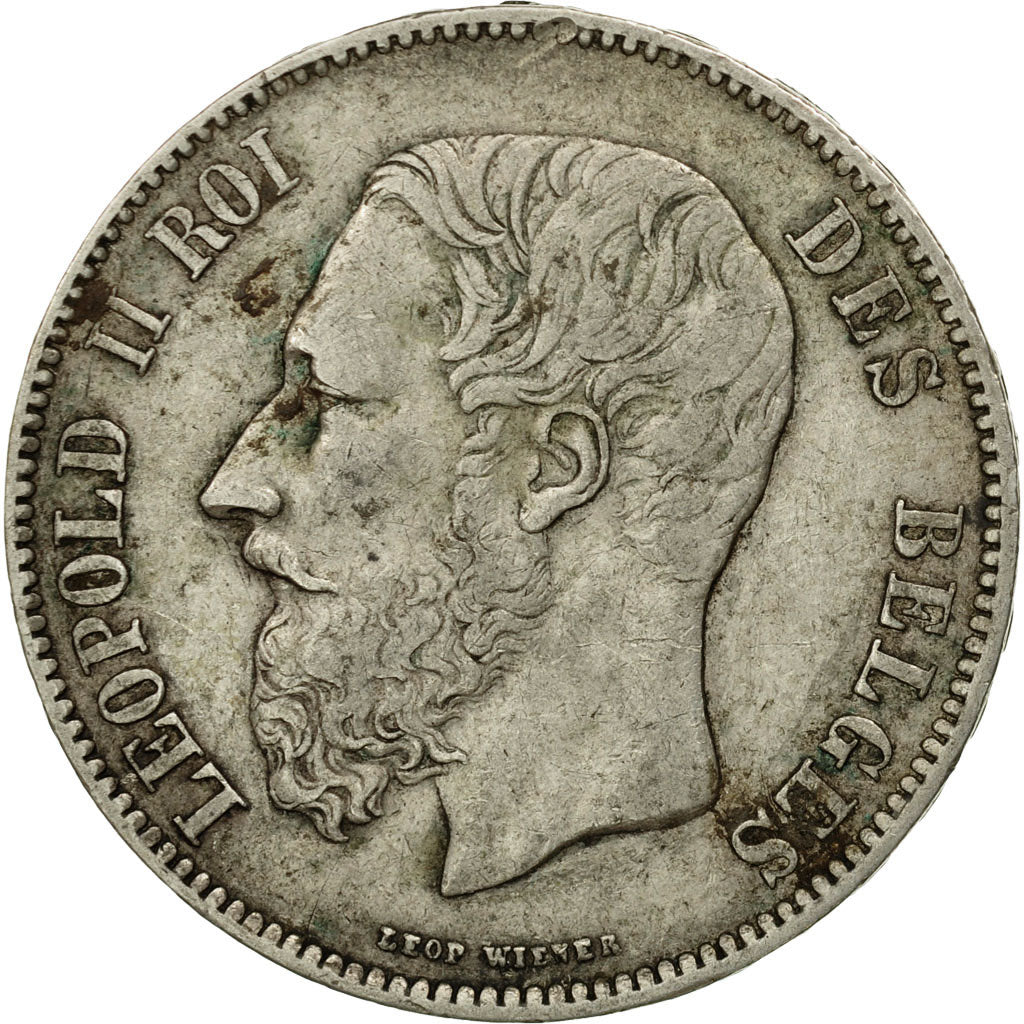 Coin, Belgium, Leopold II, 5 Francs, 5 Frank, 1873, EF(40-45), Silver, KM:24