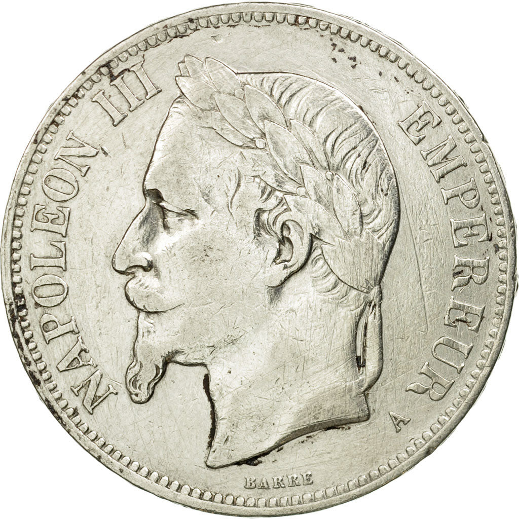 Coin, France, Napoleon III, 5 Francs, 1870, Paris, EF(40-45), KM 799.1