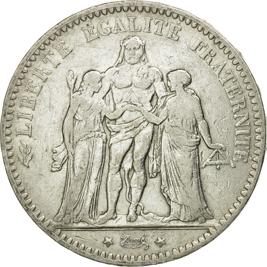 Coin, France, Hercule, 5 Francs, 1875, Paris, VF(30-35), Silver, KM:820.1
