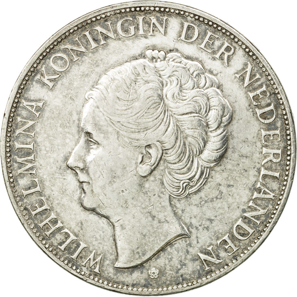 Coin, Netherlands, Wilhelmina I, 2-1/2 Gulden, 1938, EF(40-45), Silver, KM:165