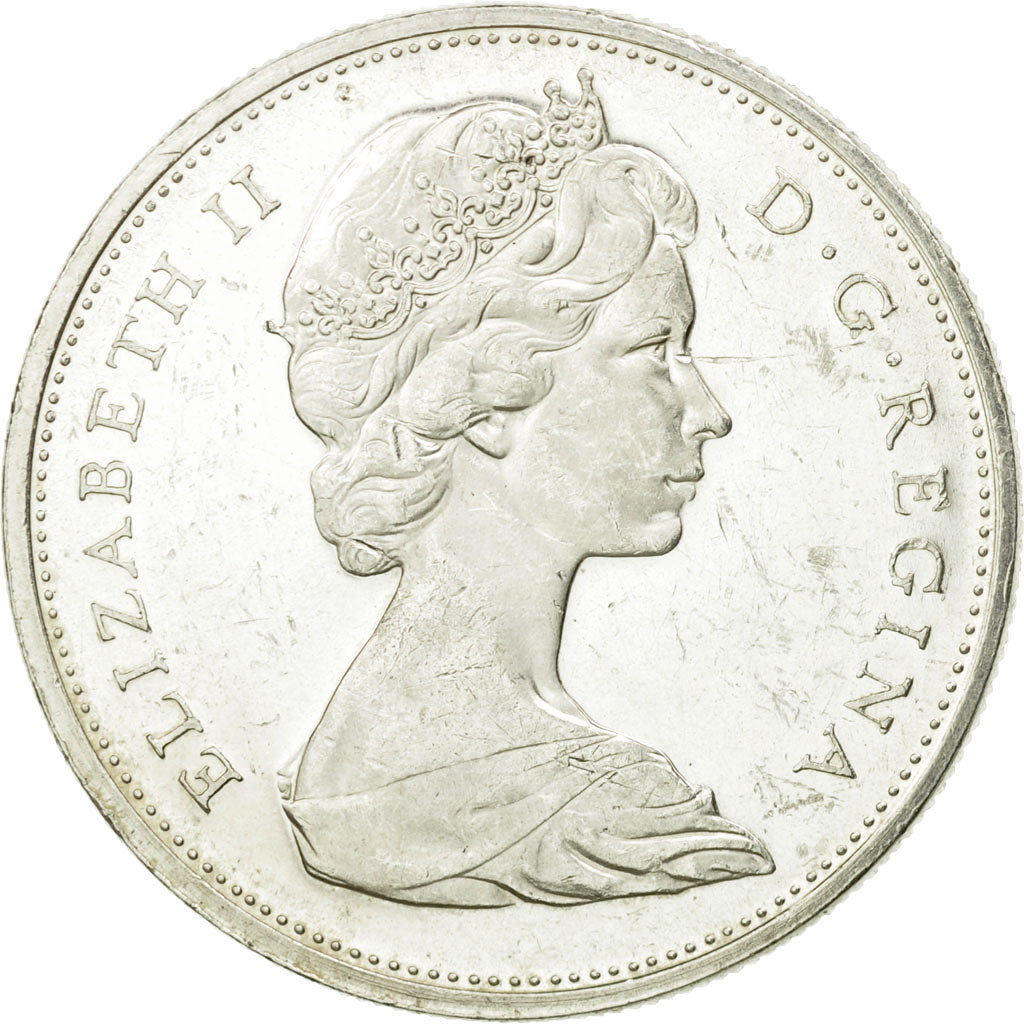 Coin, Canada, Elizabeth II, Dollar, 1965, Ottawa, AU(50-53), KM 64.1