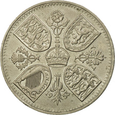 Coin, Great Britain, Elizabeth II, Crown, 1953, AU(55-58), Copper-nickel, KM:894