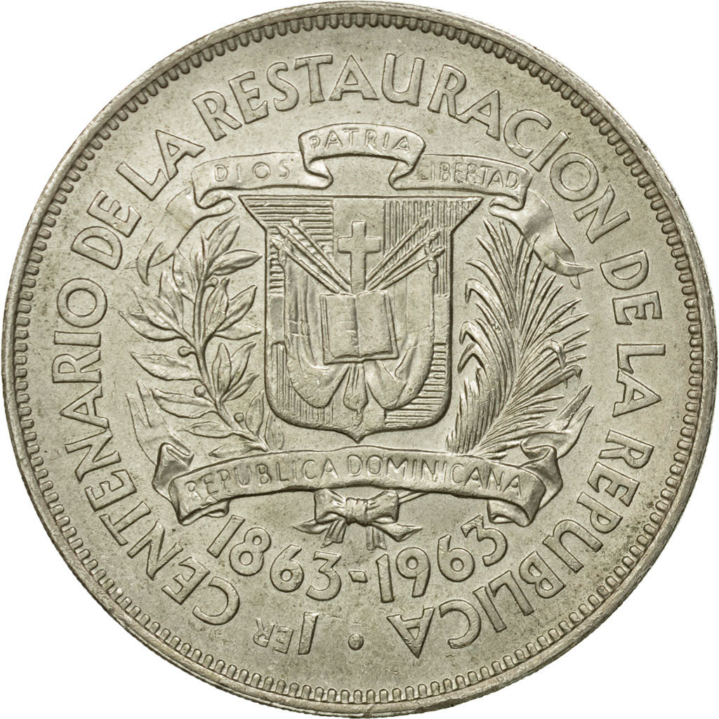 Monnaie, Dominican Republic, Peso, 1963,Dominican Republic Mint,SUP,Argent,KM 30