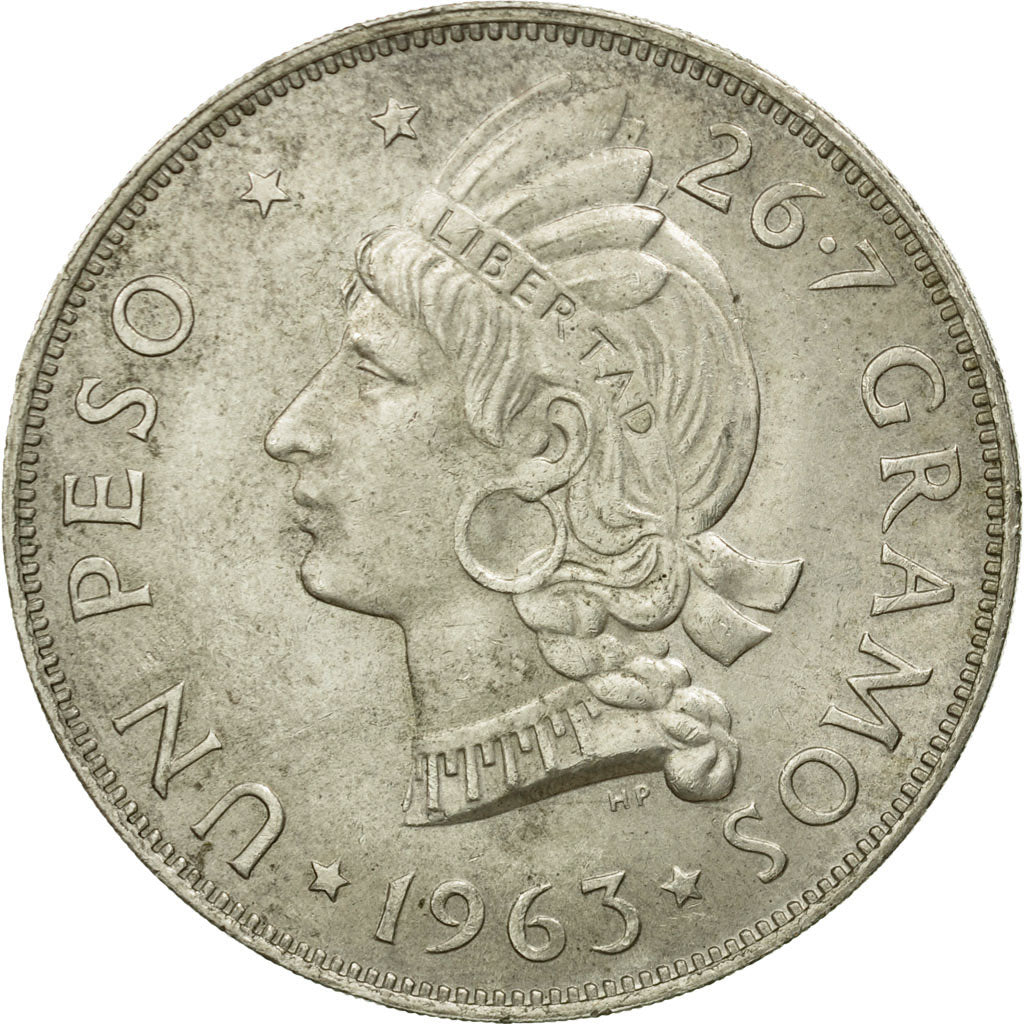 Monnaie, Dominican Republic, Peso, 1963,Dominican Republic Mint,SUP,Argent,KM 30