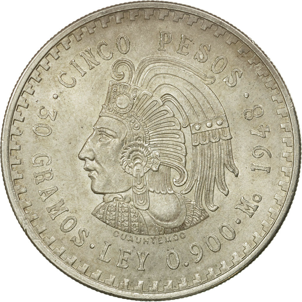 Monnaie, Mexique, 5 Pesos, 1948, Mexico City, SUP, Argent, KM:465