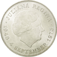 Coin, Netherlands, Juliana, 10 Gulden, 1973, AU(55-58), Silver, KM:196