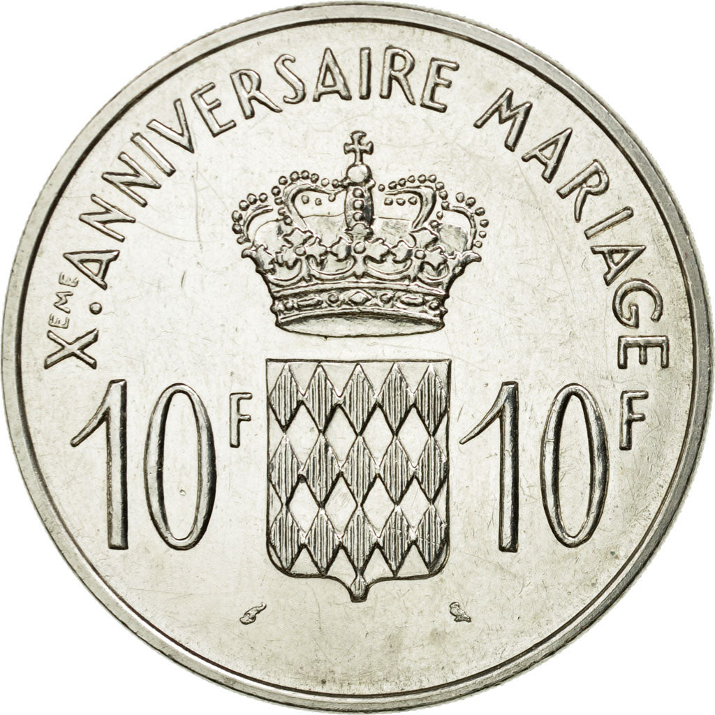 Coin, Monaco, 10 Francs, 1966, AU(50-53), Silver, KM:M1, Gadoury:MC 154