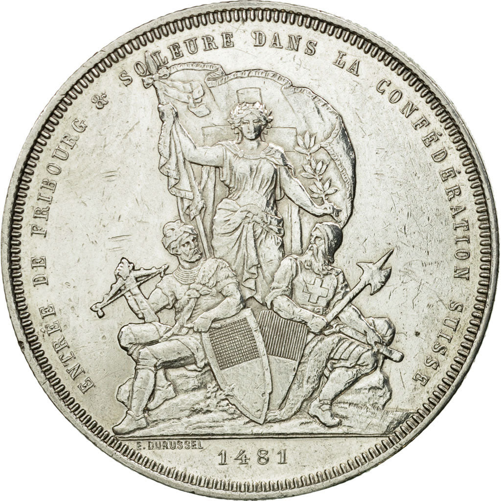 Coin, Switzerland, 5 Francs, 1881, EF(40-45), Silver, KM:S15