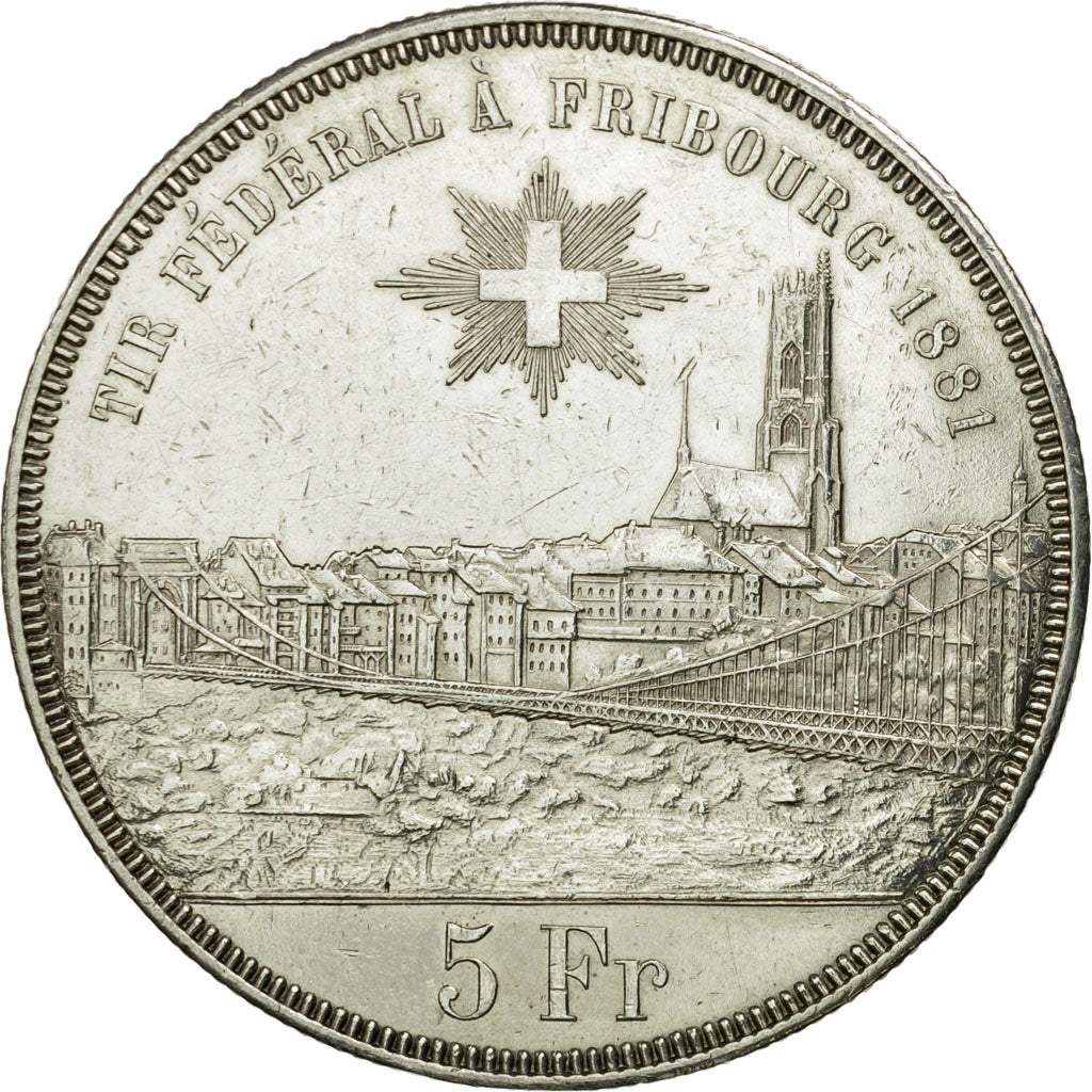 Coin, Switzerland, 5 Francs, 1881, EF(40-45), Silver, KM:S15