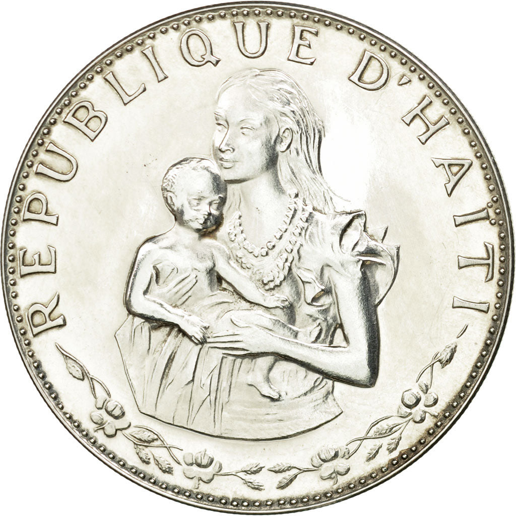 Coin, Haiti, 50 Gourdes, 1974, AU(55-58), Silver, KM:105