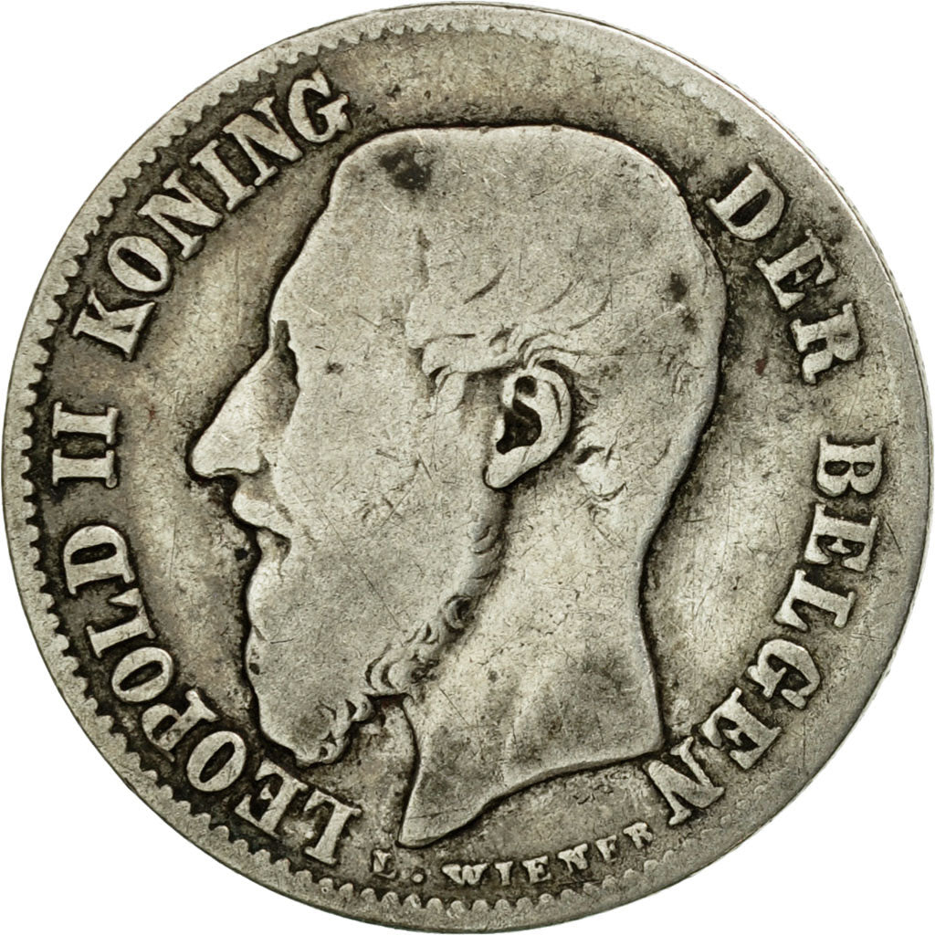 Moneta, Belgio, Leopold II, 50 Centimes, 1898, MB+, Argento, KM:27