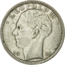 Coin, Belgium, 20 Francs, 20 Frank, 1935, AU(50-53), Silver, KM:105