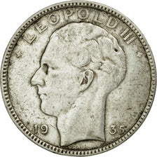 Coin, Belgium, 20 Francs, 20 Frank, 1935, EF(40-45), Silver, KM:105