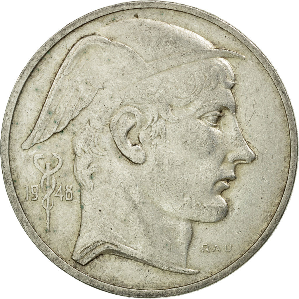 Coin, Belgium, 50 Francs, 50 Frank, 1948, AU(50-53), Silver, KM:136.1