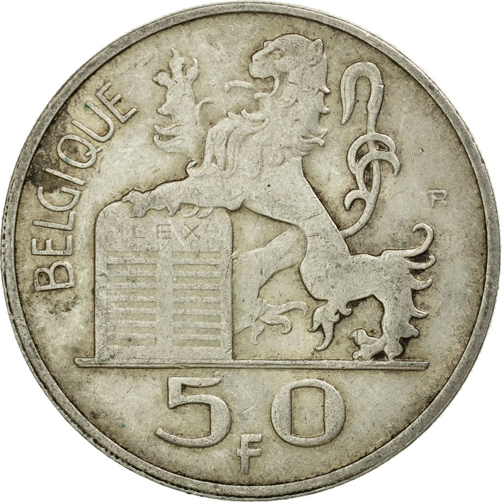 Coin, Belgium, 50 Francs, 50 Frank, 1948, AU(50-53), Silver, KM:136.1