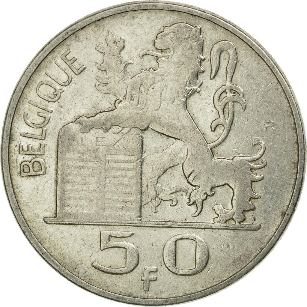 Coin, Belgium, 50 Francs, 50 Frank, 1951, AU(50-53), Silver, KM:136.1
