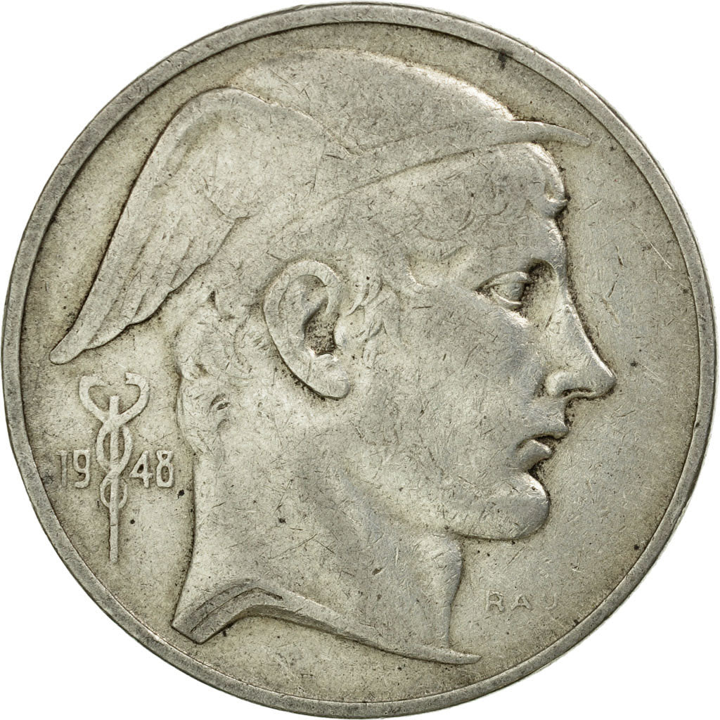 Coin, Belgium, 50 Francs, 50 Frank, 1948, EF(40-45), Silver, KM:137