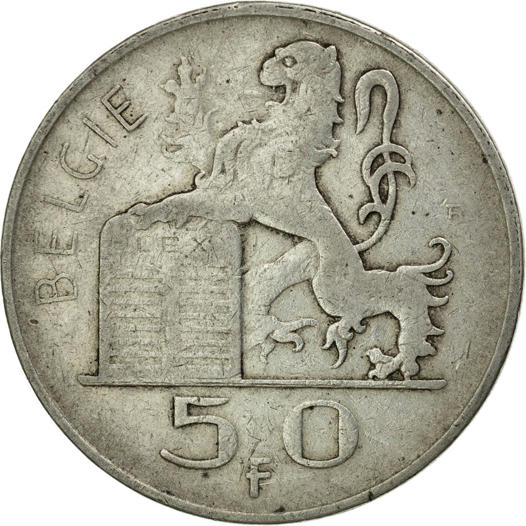 Coin, Belgium, 50 Francs, 50 Frank, 1948, EF(40-45), Silver, KM:137