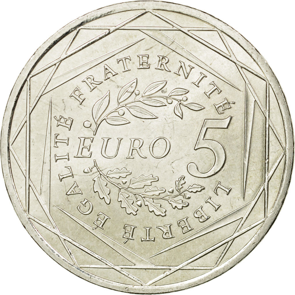France, 5 Euro, 2008, MS(63), Silver, Gadoury:EU287, KM:1534
